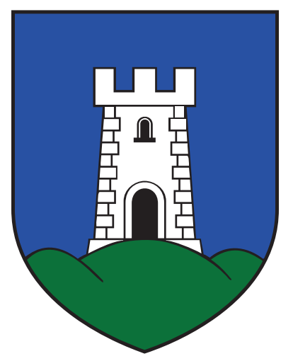 Coat of arms with a castle tower and a star, emblem of the village Altlichtenwarth