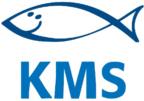 Logo with a fish and initials KMS.