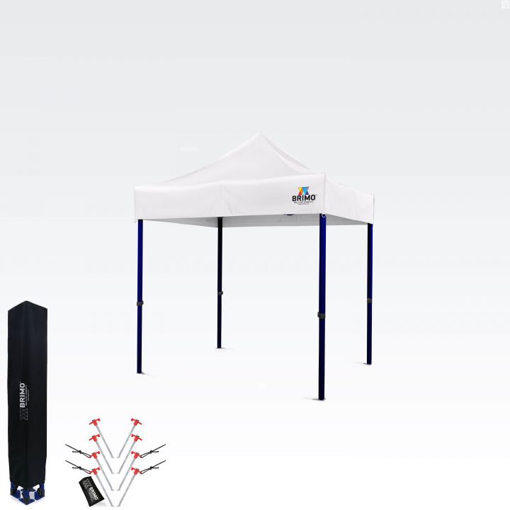 White party tent 2x2m Brimo with a steel structure, ideal for catering and garden.