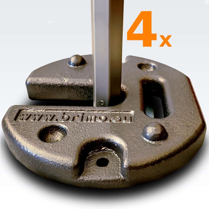 4 x Pair of round gray weights for the tent, total weight 2 x 23 kg (the photo shows a leg with 2 weights)