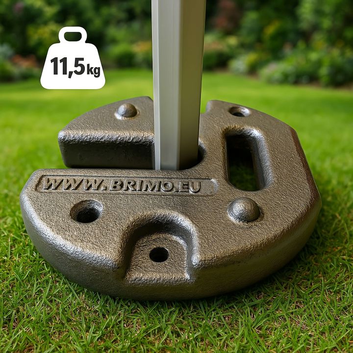 One steel weight plate 11.5 kg for anchoring the tent on the grass